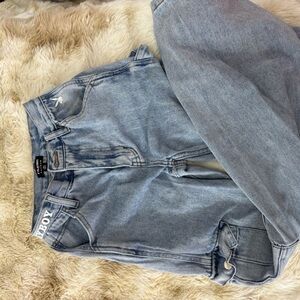 Playboy light wash cargo jeans